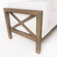 thumbnail image 3 of Keith Outdoor Acacia Wood Left Arm Loveseat and Coffee Table Set with Cushion, Gray and White, 3 of 10