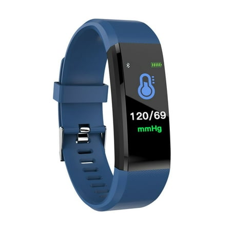 Fitness Tracker Waterproof Smart Bracelet Watch 115 Plus Blood Pressure Sleep Monitoring Heart Rate Monitoring Step Counter Smart