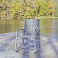 thumbnail image 5 of Ned Modern Chevron-Back 300-Lbs Support Acacia Wood Patio Outdoor Rocking Chair, Gray, 5 of 8