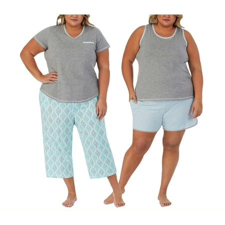 

Carole Hochman Female Sleepwear 3X Size Gray Pajama Sleep Set for Women 4 Pc