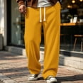 thumbnail image 4 of Homeyce Men's Sweatpants with Pockets Waffle Baggy Casual Home Pants Drawstring Waist Workout Pants for Daily Wear Jogging Running,Orange 3XL, 4 of 7