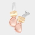 thumbnail image 2 of Clip on 3" matte gold, silver, rose pin hole scoop style dangle earrings, 2 of 4