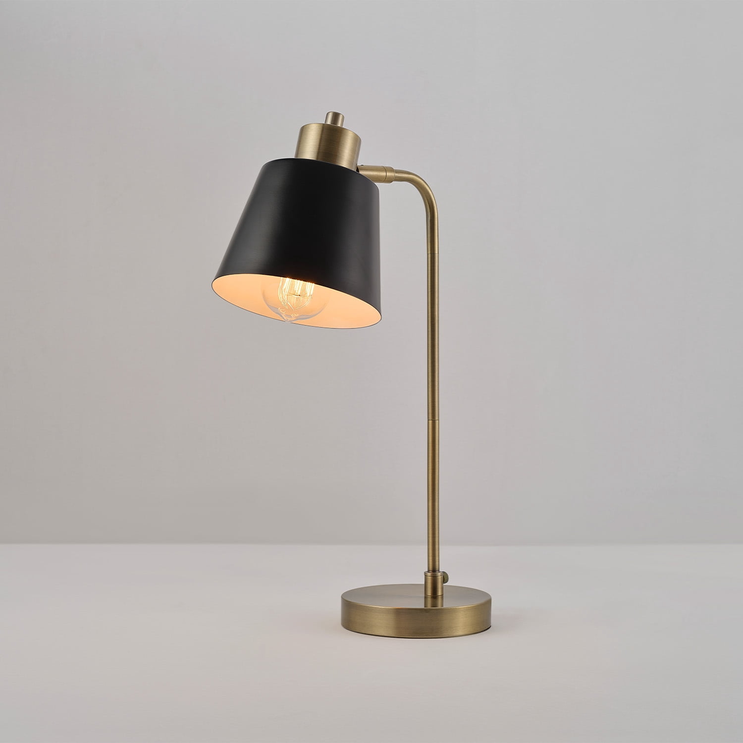 Globe Electric 18" Matte Brass Black Metal Shade Desk Lamp