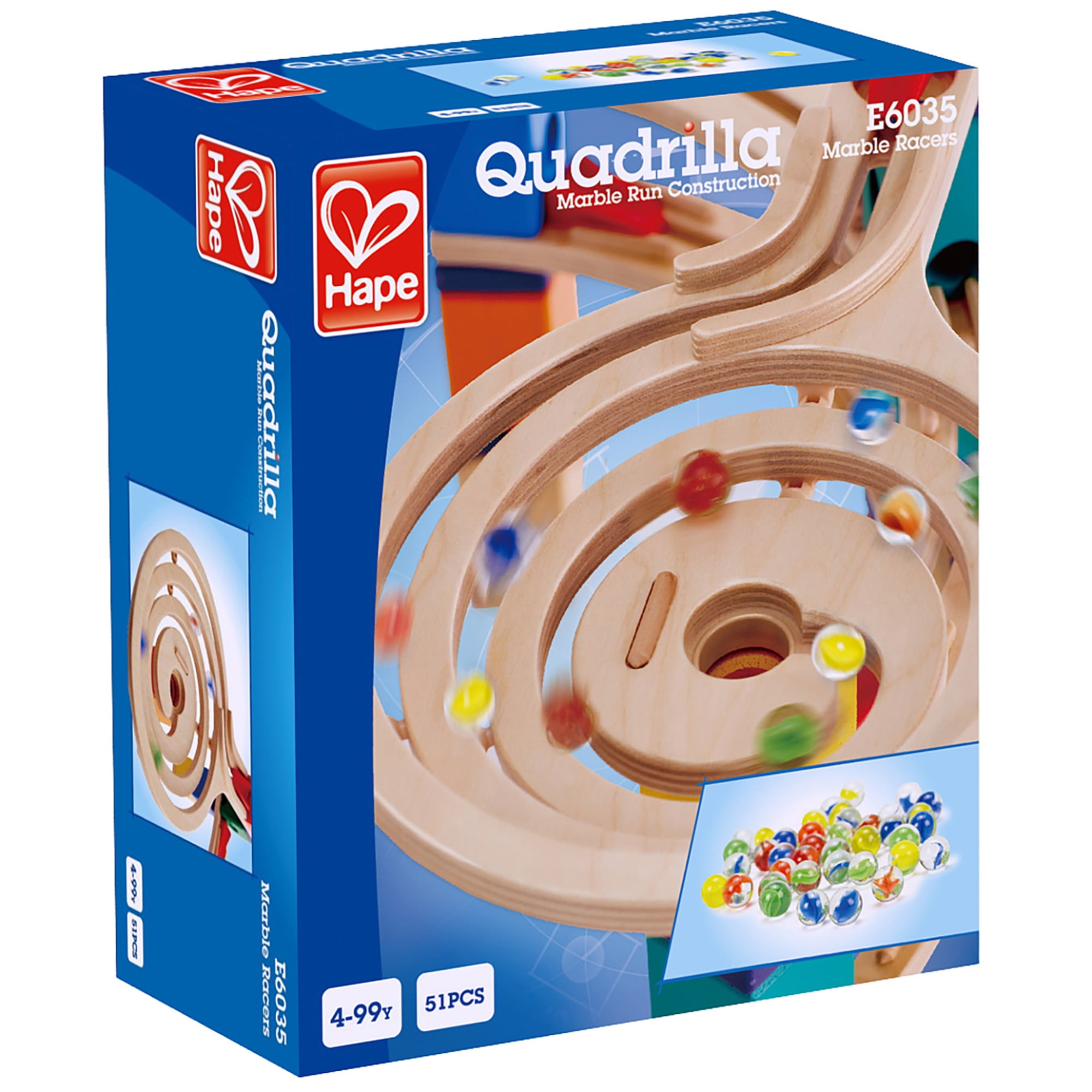 [ヘイプ]Hape Quadrilla Marble Racers Bag Set of 50 E6035 [並行輸入品] Hape: Quadrilla: Marble Racers - 50 Glass Marbles, 5