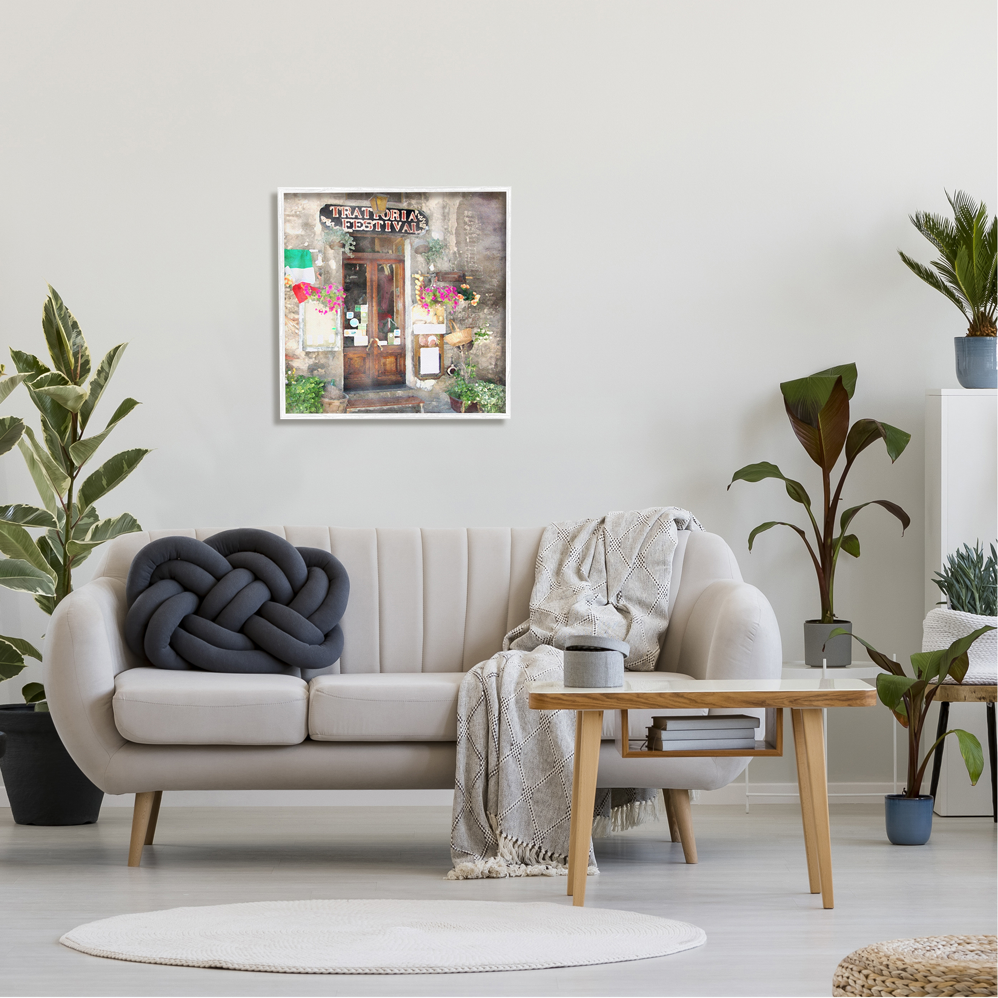 Stupell Industries Festive Italian Doorway Travel & Places Painting White Framed Art Print Wall Art, 24 x 24
