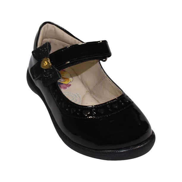 Zapatilla Casual Coqueta LEON Niña Negro Charol 182618C
