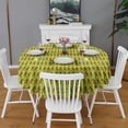 thumbnail image 2 of Green Bigfoot Pattern Round Tablecloth 60"x60",Wrinkle Wipeable Table Cloth for Kitchen Dining Room Picnic Patio Party, 2 of 6