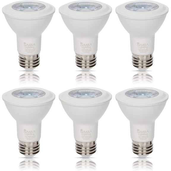 Simba Lighting LED PAR20 6W 40W 50W Replacement Bulbs 120V Dimmable E26 Base 3000K Soft White 6-Pack