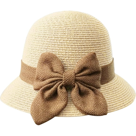 YooGuoGuo Women Sun Straw Hat Cloche Hat Summer Hat for Women 1920s Vintage Hat Foldable Packable for Beach Vacation