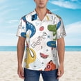 thumbnail image 4 of Bixox Men's Hawaiian Shirts Men's Dinosaur Listening to Music Print Short-Sleeve Shirt-Small, 4 of 8