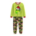 thumbnail image 5 of Moonsky-2026 Christmas Family Flannel Pajamas Matching Set Christmas Print Long Sleeve Tops and Green Plaid Pants Sleepwear Soft for Winter#Women S, 5 of 5