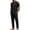 Black, variant on Men's 2 Piece Summer Beach Outfits Short Sleeve Button Down Banded Collar Shirts and Long Pants Set Casual Linen Feel Vacation Yoga Lightweight Suits Blue M