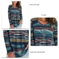 thumbnail image 4 of Camiseta de manga larga con cuello en V para mujer, camisetas holgadas con estampado inferior a la moda para Otoño e Invierno para fiesta, oficina, trabajo informal, 4 of 5