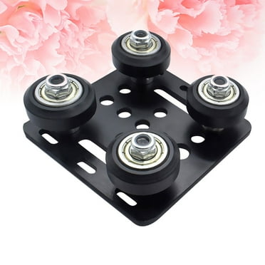 Masteelf 1 Set 3D Printer Parts European Standard V Gantry Plat Set Special Slide Plate Pulley for 2020 Aluminum Profiles Wheels with Black Wheel (Black)