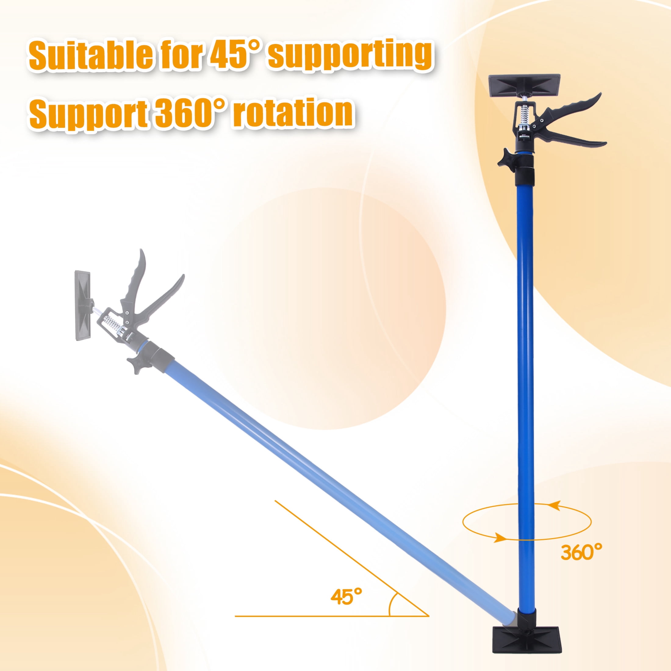 Noble House Outdoor 360° Rotating Adjustable Support Rod Set with Tilt Stand and Non-Slip Pads, Blue, Set of 4