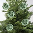thumbnail image 4 of Mint Green Christmas Ball Ornaments Shatterproof Glitter Plastic Decor with Floral Texture 3.15" Hanging Balls Glitter Sequin Balls for Xmas Tree, Holiday Wreath, Home Decor, 4 of 6