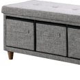 thumbnail image 5 of Gray Tufted Storage Bench with Basket Drawers, 5 of 6