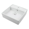 thumbnail image 5 of KRAUS Square Ceramic Vessel Bathroom Sink with Overflow in White and Pop-Up Drain in Chrome, 5 of 10