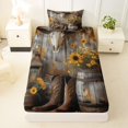 thumbnail image 3 of jejeloiu Rustic Cowboy Style Twin Sheet Sets Kids,Cute Floral Sunflower Bedding For Men,3-Piece, 3 of 6