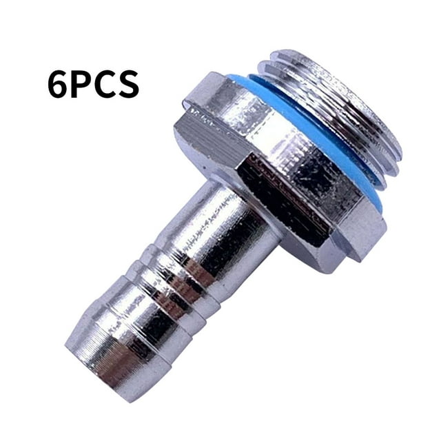 6pcs G 1/4 Thread Two-Touch Connector Water Cooling G1/4 thread connector; computer Tube Connector Computer Water Cooler Accessory, 6mm