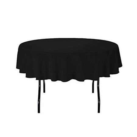 LinenTablecloth 70-Inch Round Polyester Tablecloth Black | Walmart Canada