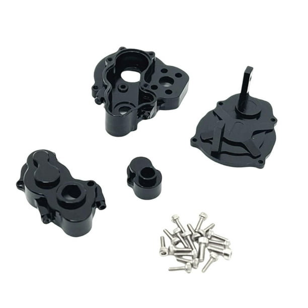 Mamparo de carcasa de caja de engranajes central Reemplazo a escala 1:24 Conveniente Aluminio Fácil Negro