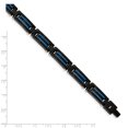thumbnail image 4 of Stainless Steel Bracelet Links Link, Other Men's 8.27 mm 8.5 in Chisel Brushed and Polished Black Blue IP-plated Link, 4 of 5