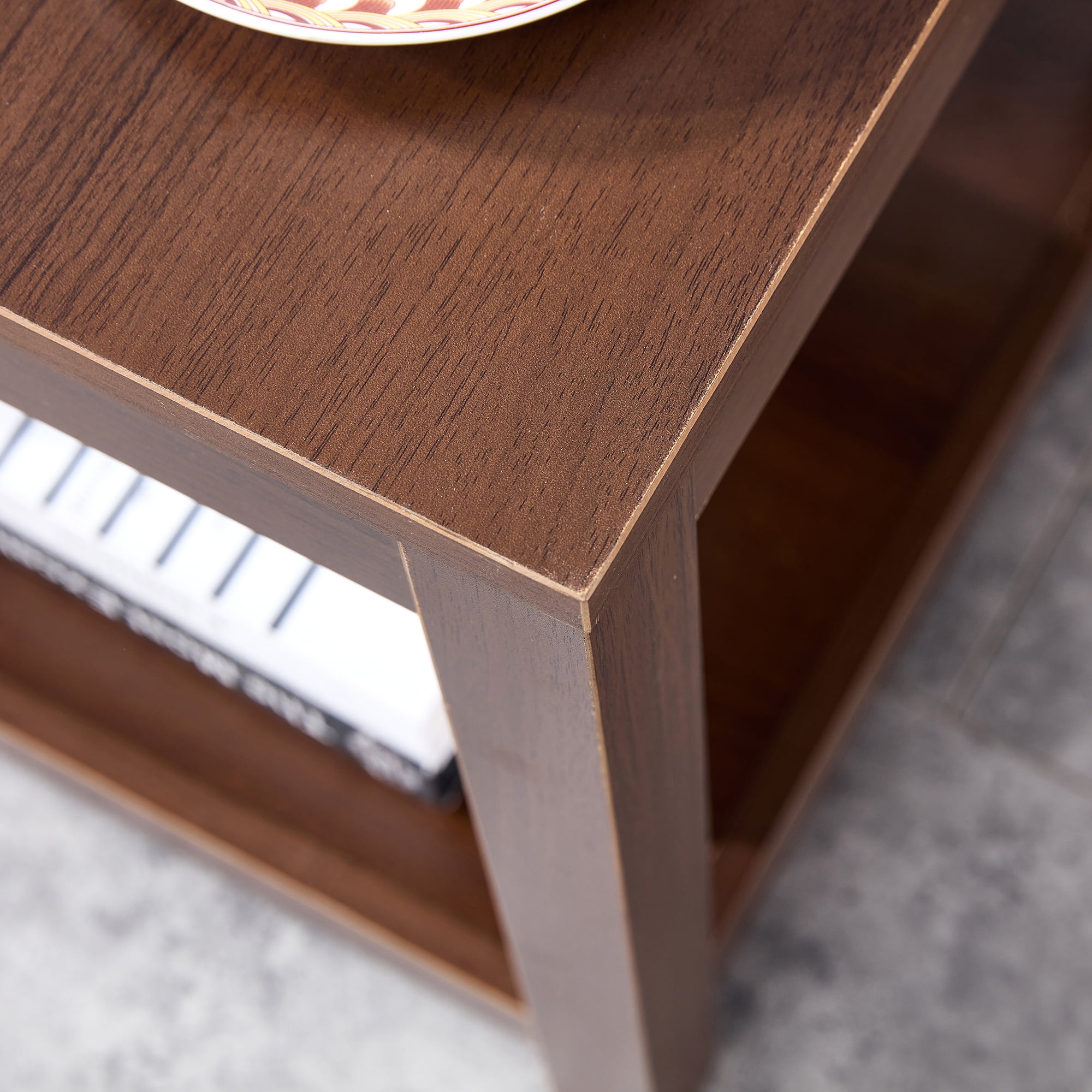 Kadyn 2-Tier Narrow Side Table with Open Storage, Side Table for Small Spaces, Bedside Table End Table for Bedroom, Living Room, Couch, Hallway, Brown Kadyn 2-Tier Narrow Side Table with Open Storage, Side Table for Small Spaces, Bedside Table End Table for Bedroom, Living Room, Couch, Hallway, Brown