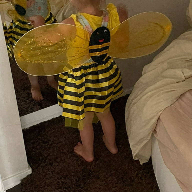 Kids Bee Costume Set Wings Headband Cosplay Birthday Halloween