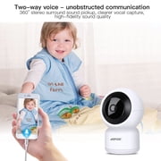 AGPTEK Wireless Security WIFI Cameras For Home Baby Monitor 360 1080P HD Pan/Tilt/Zoom IP Surveillance System