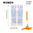 thumbnail image 3 of Tignapoo Traditional Chinese Acupressure Socks with Massage Tools for Men & Women - White & Blue Polyester Fiber Socks, Includes 2 Massage Sticks, Sizes 35-45, 3 of 6