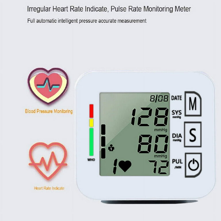 Wrist Blood Pressure Monitor LCD Digital BP Cuff Gauge Automatic Machine  Tester