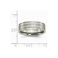 thumbnail image 6 of Titanium Grooved 6mm Brushed and Polished Band Size: 11; for Adults and Teens; for Women and Men, 6 of 6
