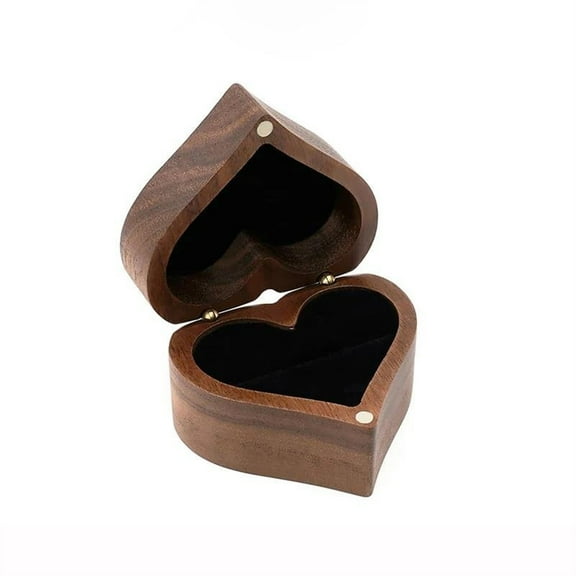 Customizable Heart Shape Gift Box Portable Solid Wood Jewelry Box Exquisite Necklace Ring Earrings Storage Box Jewellery Box