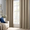 thumbnail image 2 of ZOPZO Thermal Blackout Curtains, Khaki, 52W x 84L Inch, Noise Reducing Grommet Top Drapes for Home Window, Bedroom or Living Room, 2 Panels, 2 of 9
