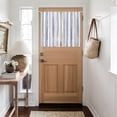 thumbnail image 4 of 2 Pcs Stripe Blue Kitchen Curtain Bathroom Window Curtain Treatment Drapes Small Bedroom Short French Door Curtains with Rod Pocket for Living Dining Room Decor, 28x40 Inch, 4 of 9