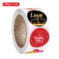 thumbnail image 1 of Braveheart 500Pcs/Roll Heart Stickers Round Label DIY Storage Bag Sealing Decoration Decal Baking Gift, 1 of 9