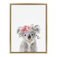 thumbnail image 2 of Kate and Laurel Sylvie Flower Crown Koala Framed Canvas Wall Art by Amy Peterson Art Studio, 18x24 Bright Gold, Cute Animal Art for Wall Decor, 2 of 6