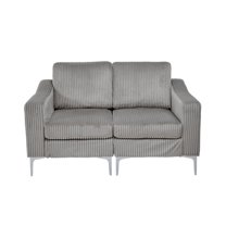 Modular Sectional Two-Seater Sofa , Corduroy Sectional Couch,Gray