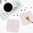 thumbnail image 4 of Yiaed Cute Rabbit Print Leather Coasters for Drinks - Cup Coasters Coffee Table Kitchen Table Bar, Home & Office Gifts Handmade Drink Coasters-Square, 4 of 6