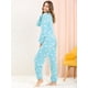 thumbnail image 5 of Pijama de Franela Lindo Impreso de Manga Larga y Pantalones Para Dormir Allegra K Azul L, 5 of 6