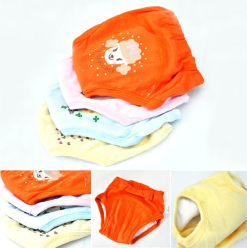 4 X Baby Toddler Girls Cute 4 Layers Potty Training Pants Reusable 