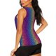 thumbnail image 3 of Balery Leopard Neon Rainbow Gradient Camiseta sin mangas estampada ligera para mujer, tops de entrenamiento sin mangas, camisetas de yoga transpirables de secado rápido.-XX-Large, 3 of 7