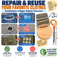 thumbnail image 3 of Knit Patch Kit, 28-Needle Mending Kit with Mini Darning Loom, Portable Repair Tool for Beginners to Fix Holes, Tears and Worn Fabric on Clothes, Bags and Textiles, 3 of 6