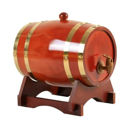 

XEJEANG Vintage 3L Oak Wood Beer Brewing Tools Tap Dispenser Rum Whisky Wine Pot - Classic Whiskey Barrel Decanter for Home Bar or Man Cave Decor