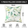 thumbnail image 3 of VOGOL Decorative Pillow Covers for Bedroom, Farmhouse Green Bird & Plants 18 inches Square Pillowcase for Bed Chair, 3 of 7
