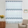 thumbnail image 3 of Gradient Blue Sheer Curtains 45 Inches Long, Geometric Stripes Wave Chevron Pattern Light Filering Curtains, Breathable Simi Curtain Privacy Drapes for Kitchen Bathroom Small Window Treatment, 3 of 9