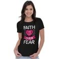 thumbnail image 4 of Faith Over Fear Breast Cancer Ribbon Womens Slim Fit Graphic Tee Brisco Brands S, 4 of 5