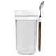 thumbnail image 2 of Frascos de avena nocturna con tapa y cuchara | Recipientes de vidrio de 600 ml para preparar desayuno, cereales y refrigerios | Herméticos, portátiles y reutilizables para el trabajo, la escuela y, 2 of 5