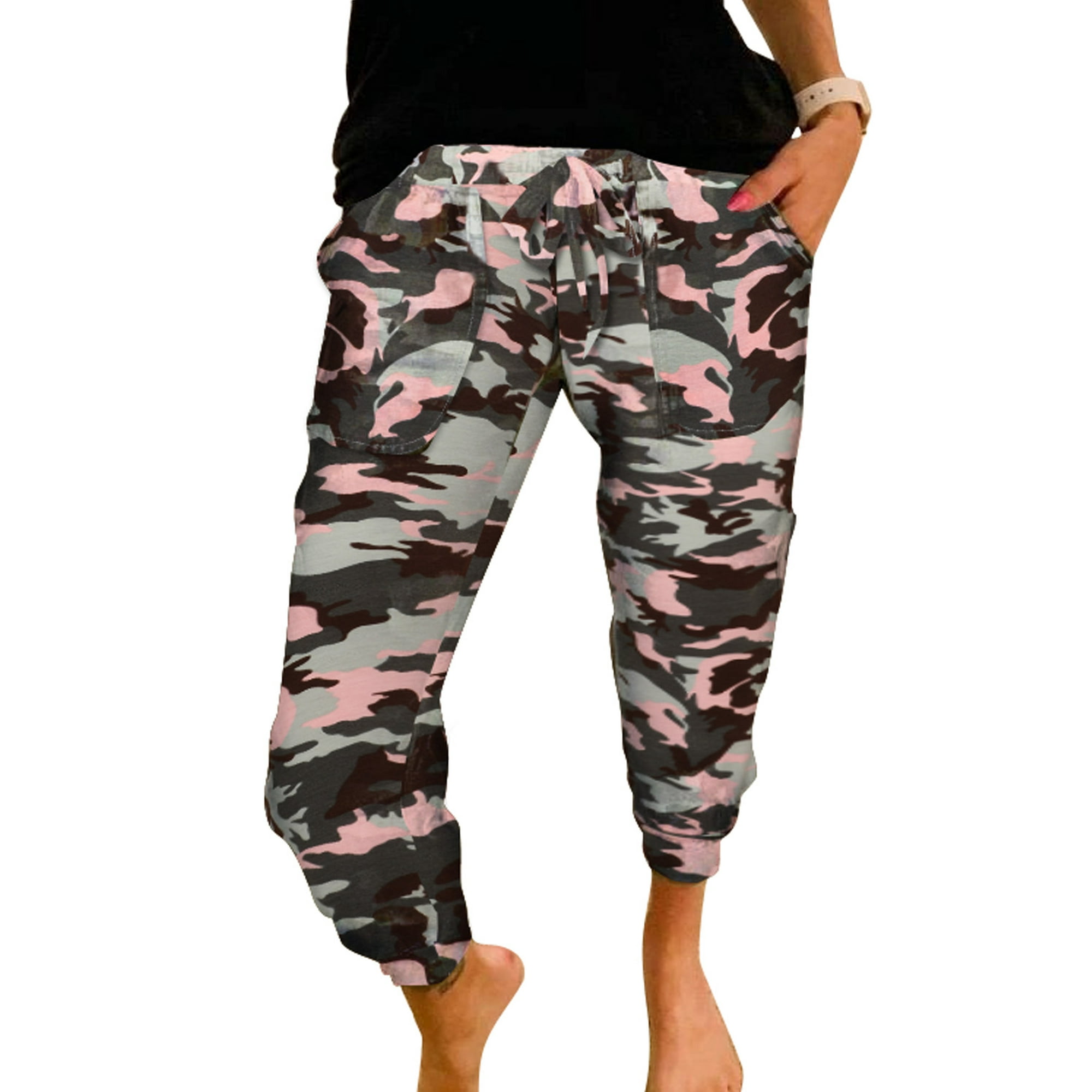 Pantalon de Sport Decontracte Camouflage Rose pour Femmes Walmart
